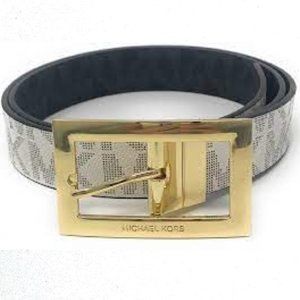 Michael Kors Reversible Brown & Vanilla Logo Belt